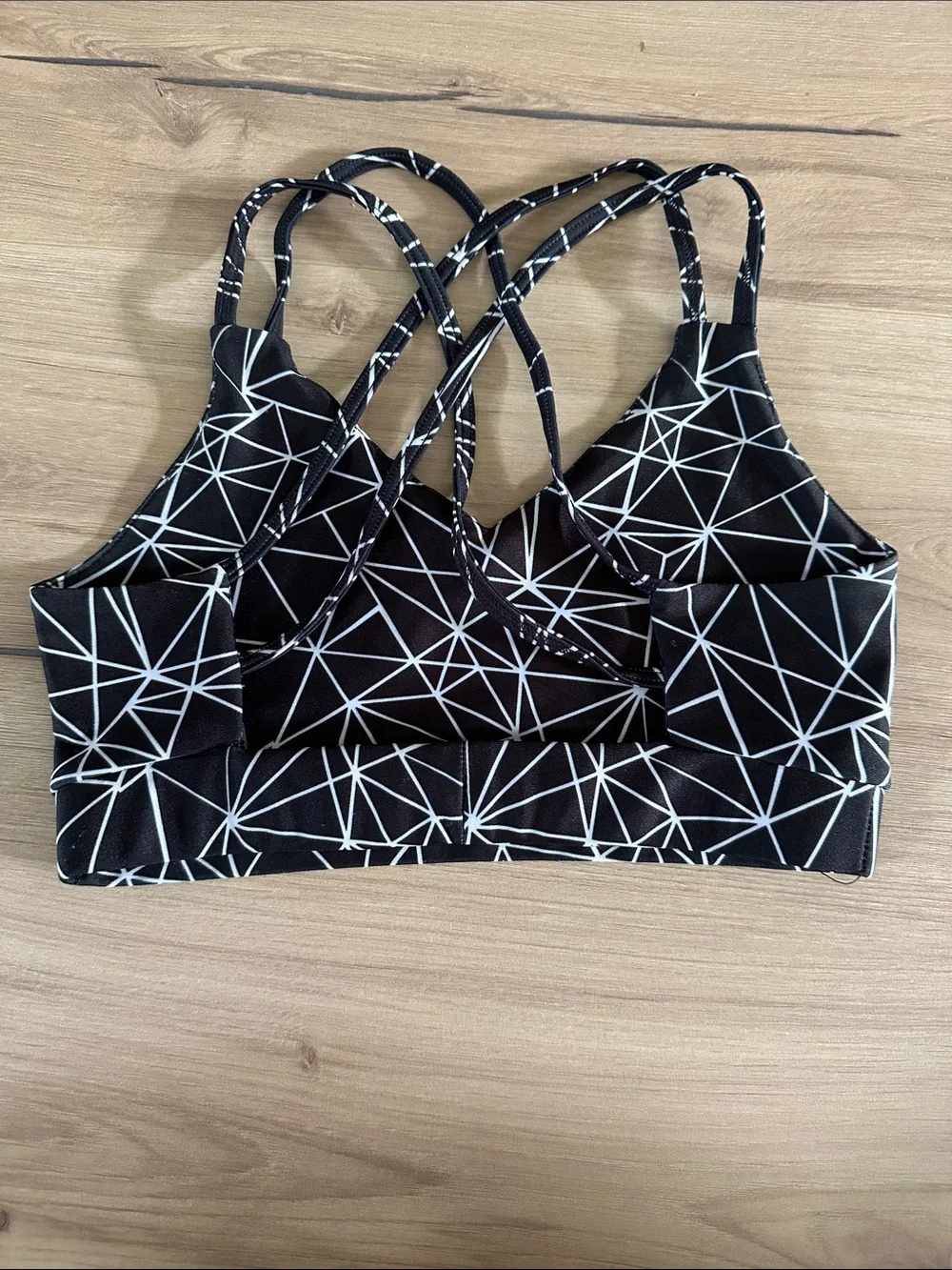 Kids Black & White Geometric Dance Crop Top - Youth Costume